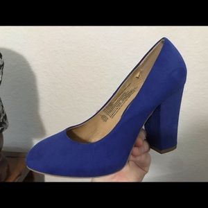 Royal Blue chunky heel